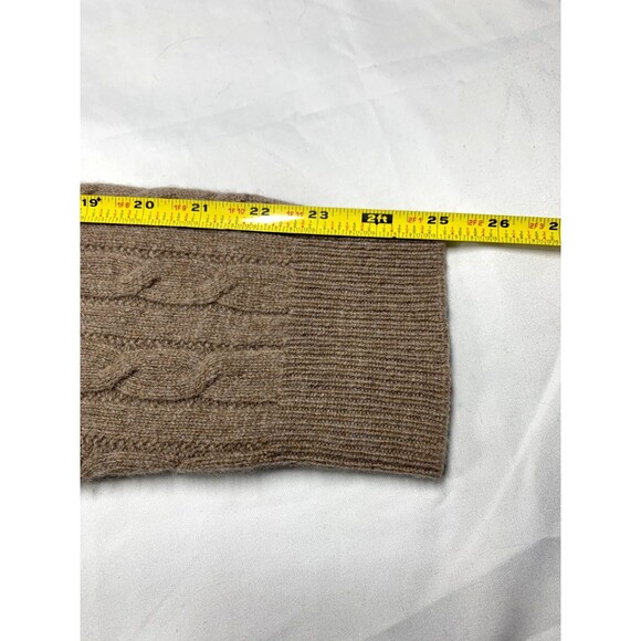 Lauren Ralph Lauren Cable Knit Sweater Dress Midi Wool Cashmere Brown Size XL - Picture 5 of 8